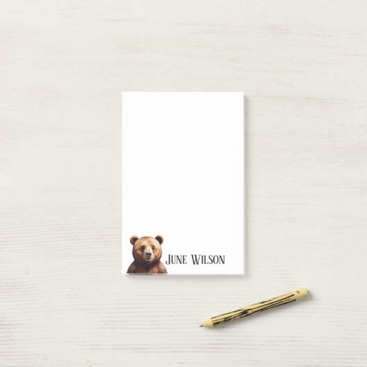 Post-it® Style design de look de l'ours mignon (Sur un bureau)