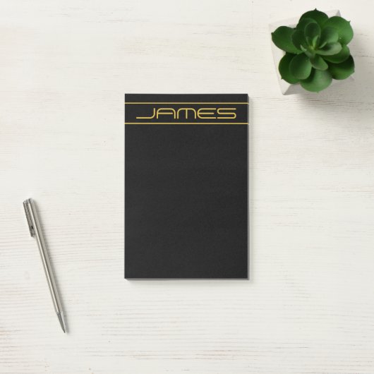 Post-it® Style moderne Editable Or Texte & Grilles (Bureau)