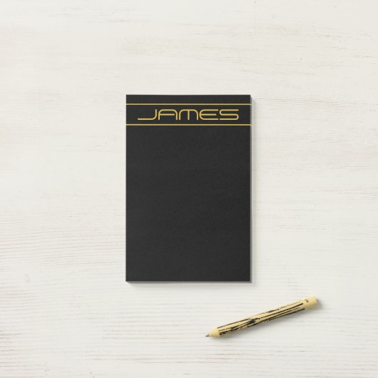 Post-it® Style moderne Editable Or Texte & Grilles (Sur un bureau)