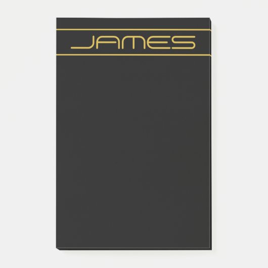 Post-it® Style moderne Editable Or Texte & Grilles (Devant)