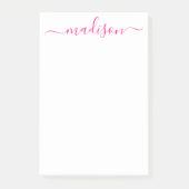 Post-it® Stylé Pink Typographie Script Nom de l'enseignant (Devant)