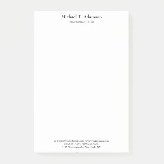 Post-it® Style rétro Élégant Plaque blanche simple (Devant)