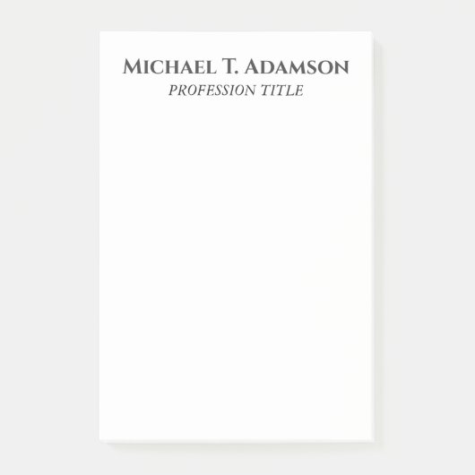 Post-it® Style Rétro Élégant Simple Uni Noir & Blanc (Devant)