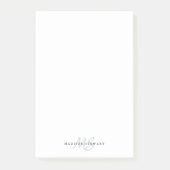 Post-it® Style Silvery Gris Brush Script Monogramme mignon (Devant)