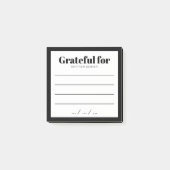 Post-it® Stylish Black & White Grateful Gratitude Note (Devant)