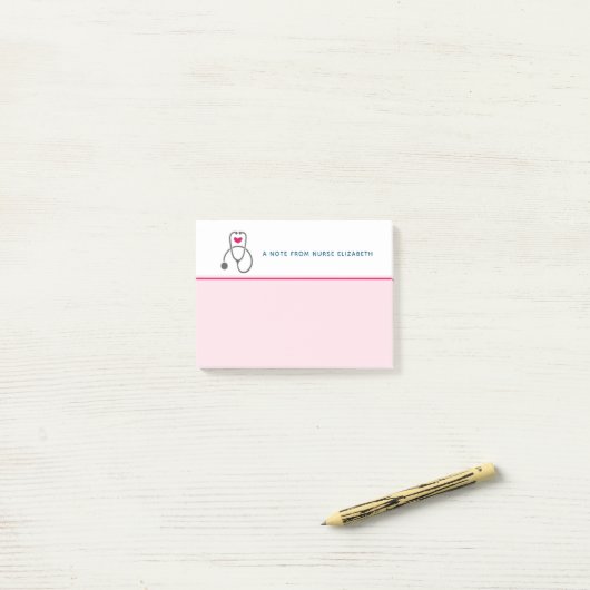 Post-it® Stylish Grey Nursing Stethoscope Illustration (Sur un bureau)