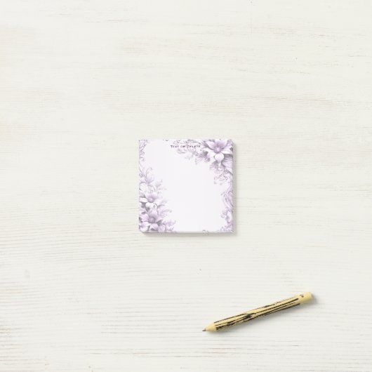 Post-it® Stylish Purple Flowers Post it Notes (Sur un bureau)