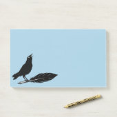Post-it® Stylo en plumes d'oiseaux noirs Raven Post-it Note (Sur un bureau)