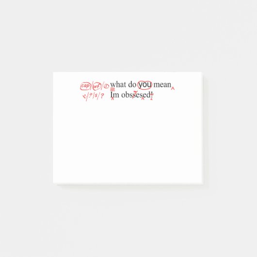 Post-it® Stylo rouge de Proofreader obsédé (Devant)