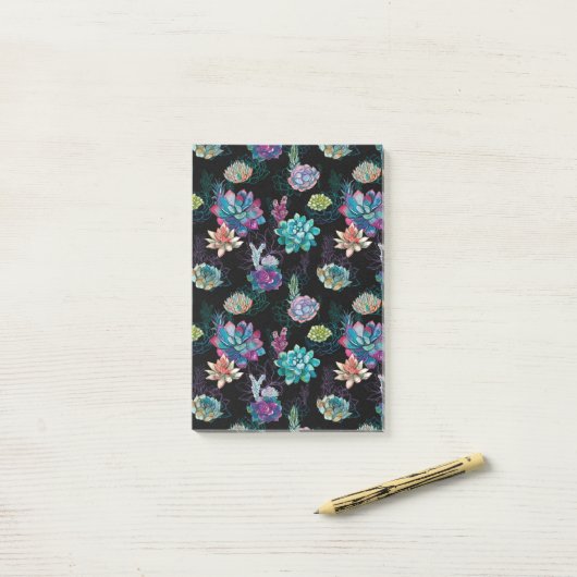 Post-it® Succulent Motif sans fil  (Sur un bureau)