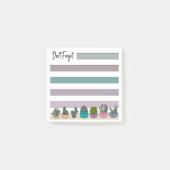 Post-it® Succulentes & Cactus en pot avec lignes arc-en-cie (Devant)