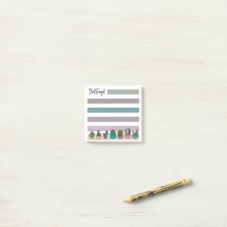 Post-it® Succulentes & Cactus en pot avec lignes arc-en-cie