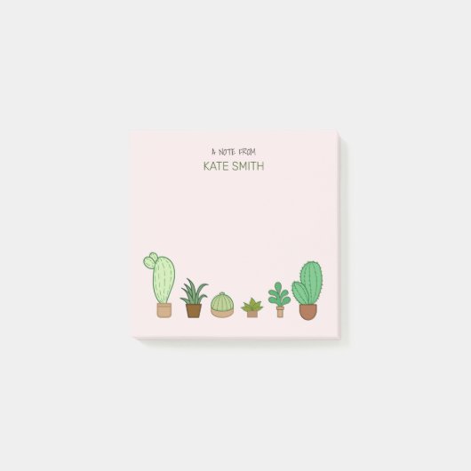 Post-it® Succulents et cactus illustrés mignons (Devant)