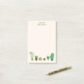 Post-it® Succulents et cactus illustrés mignons (Sur un bureau)