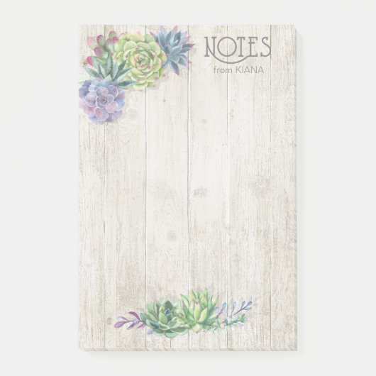 Post-it® Succulents et Mariage de bois rustique ID515 (Devant)