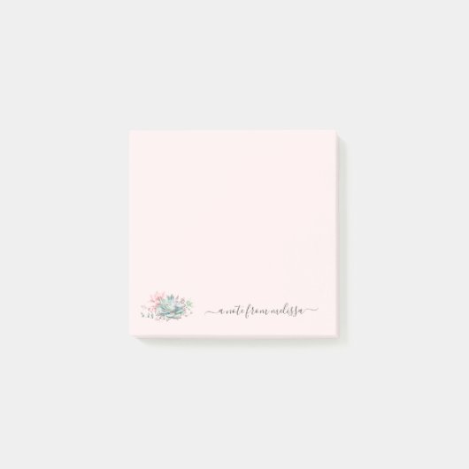 Post-it® Succulents vert rose mignon Personnalisé Post-it N (Devant)