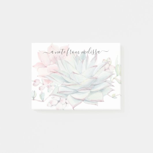 Post-it® Succulents vert rose mignon Personnalisé Post-it N (Devant)