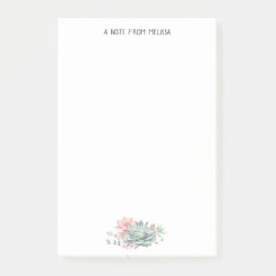 Post-it® Succulents vert rose mignon Personnalisé Sans Post