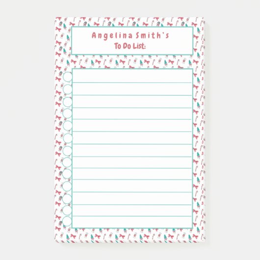 Post-it® Sucre de canne de Noël Personnalisé À Faire (Devant)