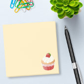 Post-it® Sucré délicieux Cupcake aux fraises sur Jaune