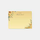 Post-it® Suite Mariage de fleurs jaunes dorées (Devant)