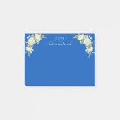 Post-it® Suite Mariage de roses bleu et blanc Cobalt (Devant)