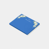 Post-it® Suite Mariage de roses bleu et blanc Cobalt (Incliné)