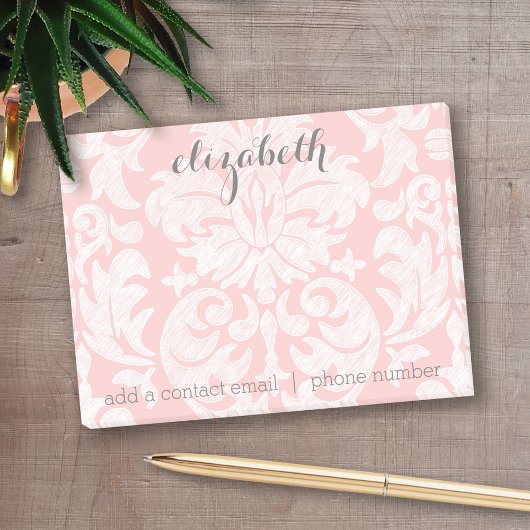 Post-it® Suite Pastel Coral et Grey Damask pour femmes