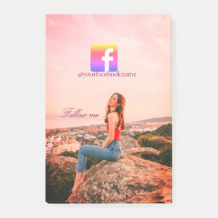 Post-it® suivez-nous nom d'utilisateur facebook médias soci