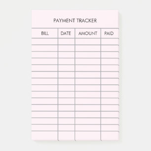 Post-it® Suivi de paiement rose personnalisé