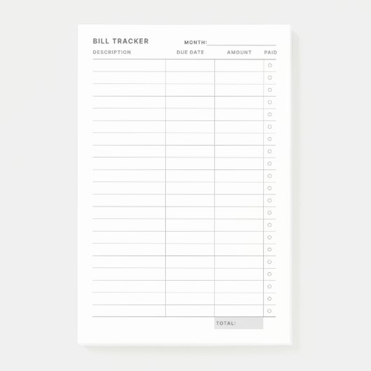 Post-it® Suivi des dépenses (Devant)