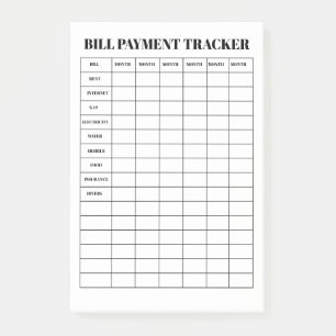 Post-it® Suivi des Paiements de Factures Feuille Magnétique