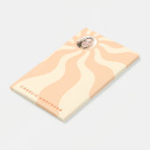 Post-it® Sunburst rétro tourbillonner orange soleil photo e (Incliné)