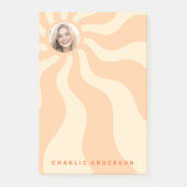 Post-it® Sunburst rétro tourbillonner orange soleil photo e (Devant)