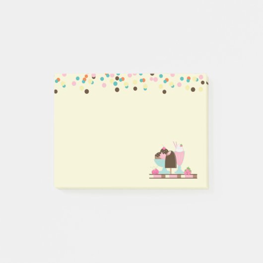 Post-it® Sundae et Confetti, crème glacée (Devant)