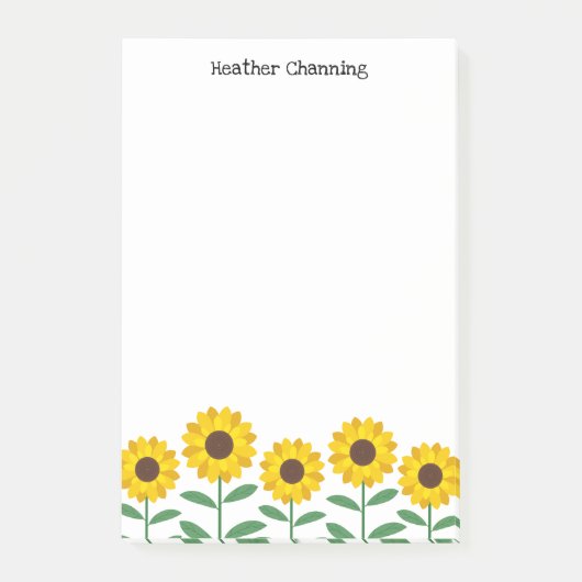 Post-it® Sunflowers - Ajouter Votre Nom (Devant)