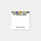 Post-it® Sunflowers & Blue Flowers Nom En Gras Script (Devant)