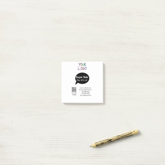 Post-it® super-vente escompte d'entreprise numérisation cod (Sur un bureau)