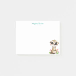 Post-it® Suricate et fleurs personnalisés mignons