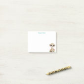 Post-it® Suricate et fleurs personnalisés mignons (Sur un bureau)