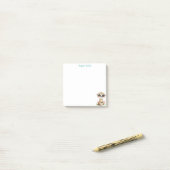 Post-it® Suricate et fleurs personnalisés mignons (Sur un bureau)