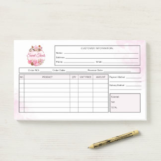 Post-it® Sweet Treats Bakery Receipt Invoice