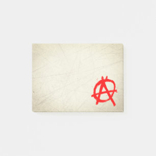 Post-it® Symbole d'anarchie rouge grungy