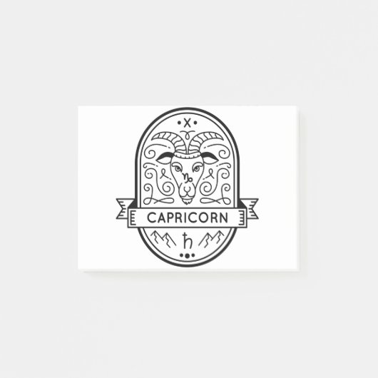 POST-IT® SYMBOLE DE BADGE ZODIAC CAPRICORN STROKE (Devant)