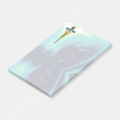 Post-it® SYMBOLE DE CADUCE D'OR MONOGRAMME Bleu Turquoise (Incliné)