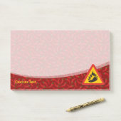 Post-it® Symbole de danger de poivre chaud (Sur un bureau)