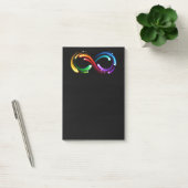 Post-it® Symbole de l'infini des comètes arc-en-ciel (Bureau)