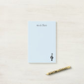 Post-it® Symbole de musique Treble Clef Blue (Sur un bureau)