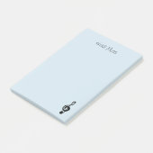 Post-it® Symbole de musique Treble Clef Blue (Incliné)
