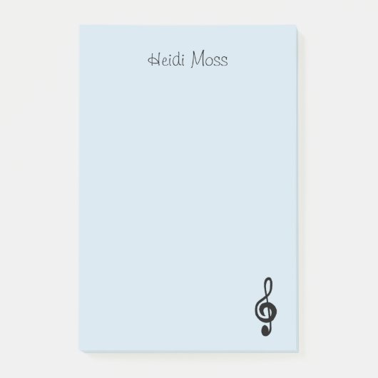 Post-it® Symbole de musique Treble Clef Blue (Devant)